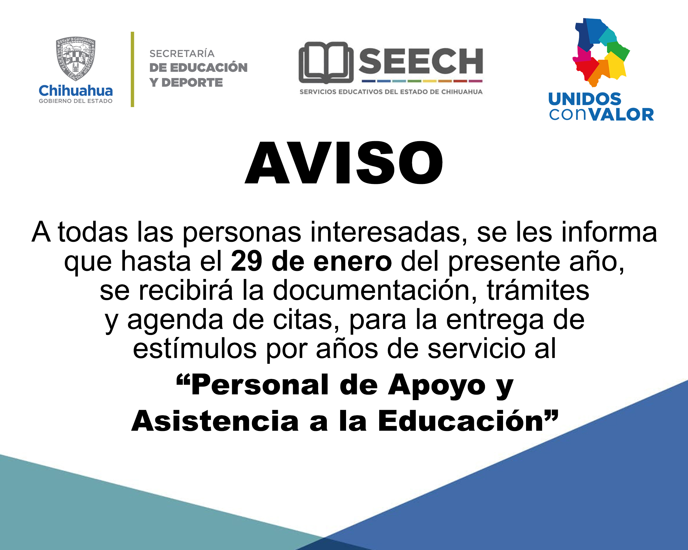 Aviso Fechas Convocatoria