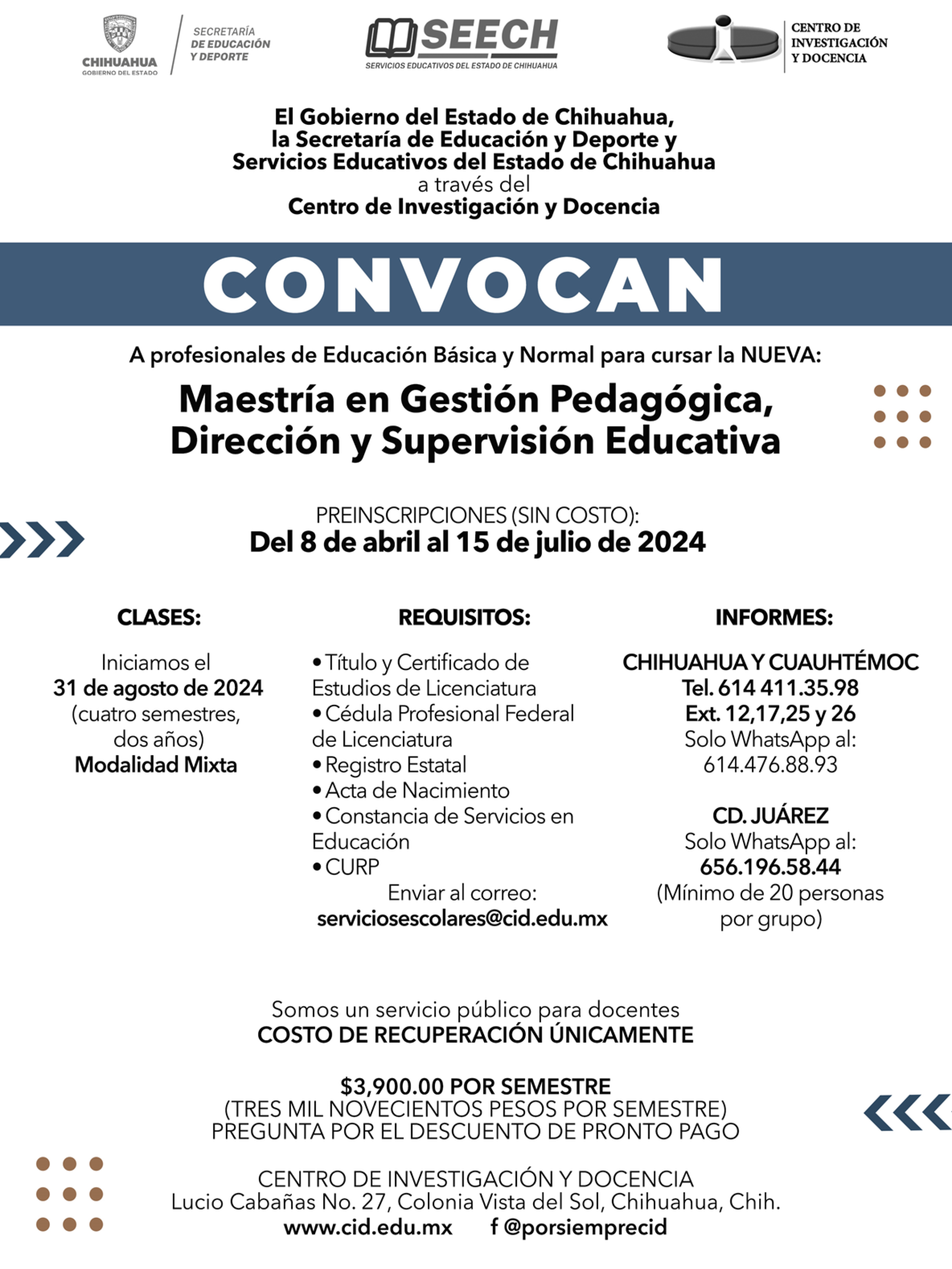 MAESTRÍA EN GESTIÓN PEDAGÓGICA, DIRECCIÓN Y SUPERVISIÓN EDUCATIVA 