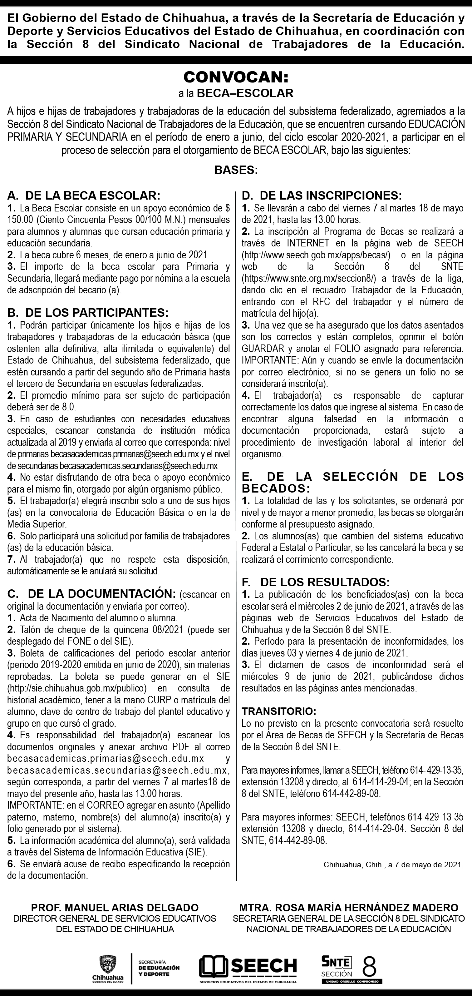 CONVOCATORIA BECAS