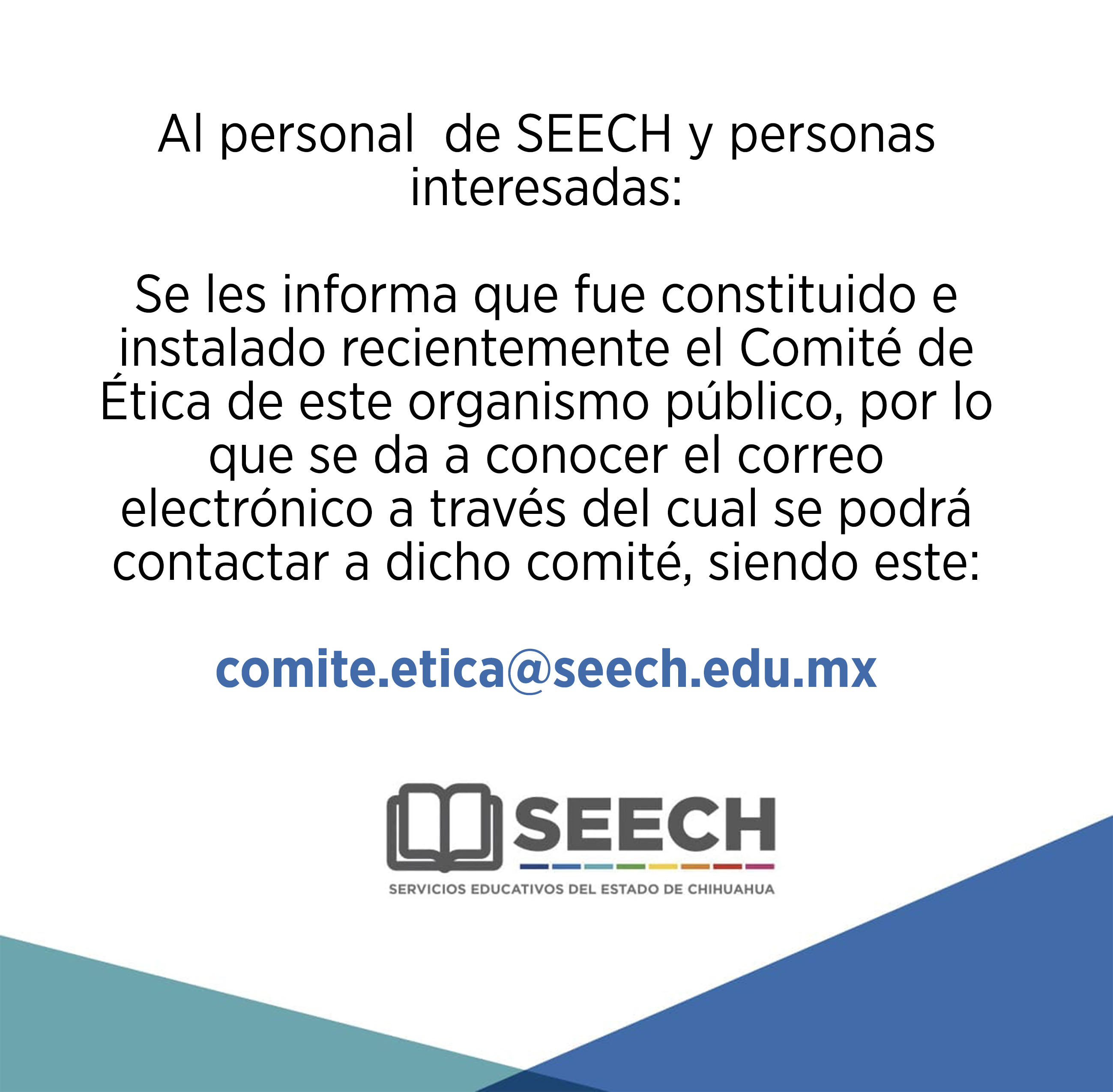 Aviso Cómite de Ética